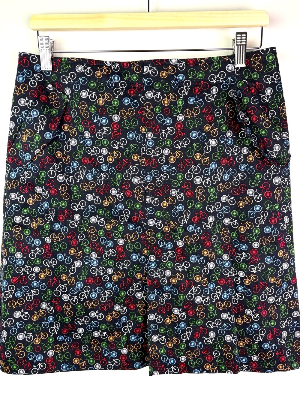 Talbots Women’s blue Bicycle Print A-Line Skirt size 8